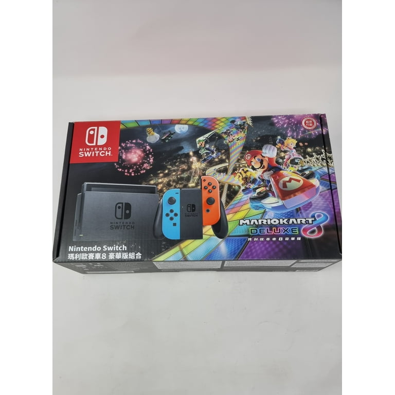 Nintendo Switch with Neon Blue and Neon Red Joy‑Con HAC-001 w/ Mario Kart 8  Deluxe
