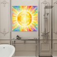 thumbnail image 4 of Wall Art Prints, Watercolor Sun Framed Canvas Prints for Bedroom Living Room Bathroom Office, Cartoon Summer Colorful Rainbows Gallery Wrap Wall Art Poster for Gifts Home Decor 16"x16", 4 of 9