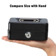 thumbnail image 2 of Mictong steel mini storage box, safe with key lock, cash box piggy bank, Black, 1 piece, 2 of 4