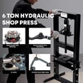 thumbnail image 3 of Accreate 6 Ton Hydraulic H-Frame Shop Press with Adjustable Table & Stamping Plates for Auto Repair, Garage Use, Metalworking, Red, 3 of 7