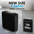 thumbnail image 2 of 5 Gallon Motion Senor Bathroom Trash Can with Lid, Automatic Garbage Can Touchless, Smart Plastic Waste Basket for Narrow Spaces, Bathroom, Office, Bedroom, Living Room (Black), 2 of 7