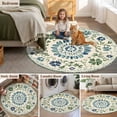 thumbnail image 5 of Round Rugs 3Ft, Green Teal Boho Round Area Rug Washable Indoor Throw Carpet, Retro Ethnic Abstract Southwestern Small Non Slip Circle Rug for Bedroom Living Room Home Decor Aesthetic, 5 of 8