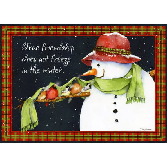 LPG Greetings Snowman and Five Birds Christmas Card (1 card/1 envelope)