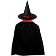 thumbnail image 4 of Capa de Mago Infantil Capa de Disfraz de Halloween con Sombrero Mágico Capa Cosplay Bruja Medieval Capa de Puerta de Doble Cara con Capucha Disfraces Mascarada Navidad Carnaval Ópera Escenario JM, 4 of 5