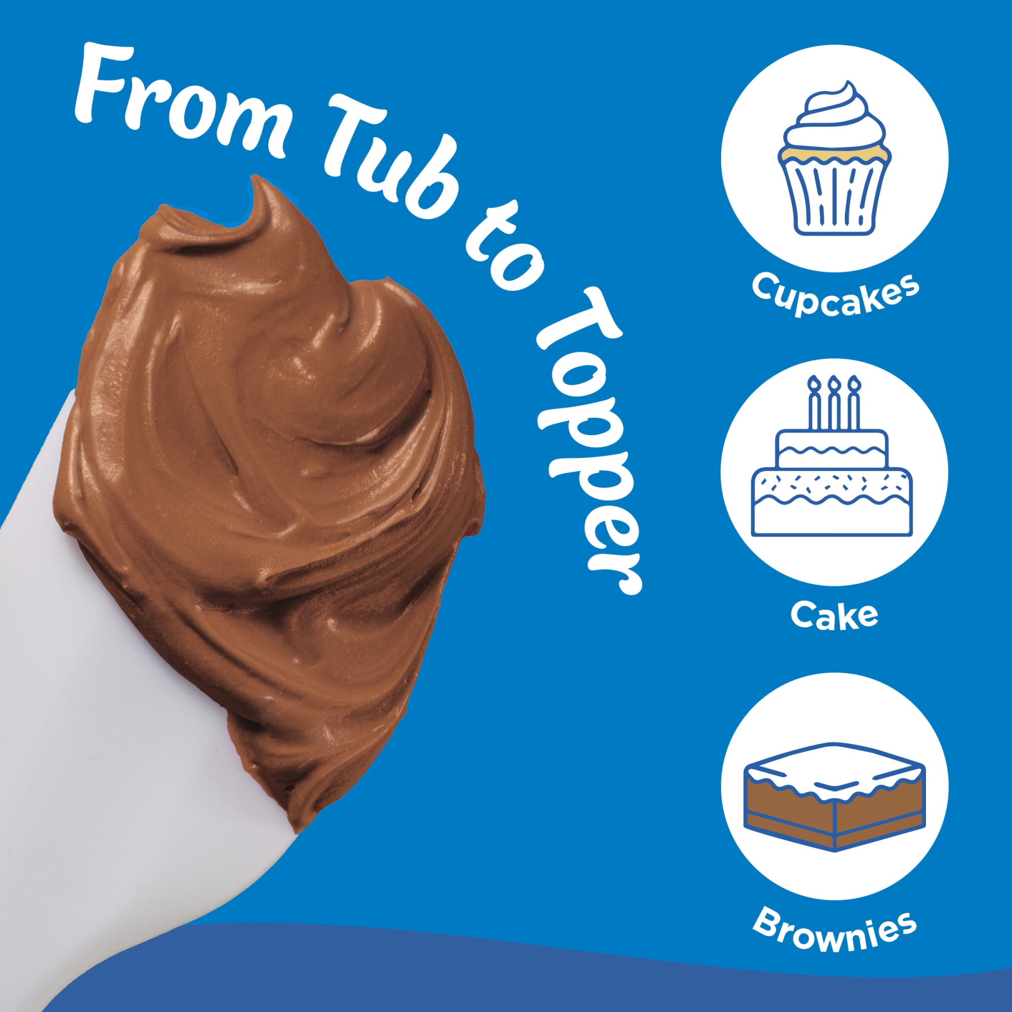 (8 pack) Pillsbury Whipped Chocolate Frosting, 12 oz Tub