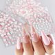 thumbnail image 3 of Puyokinm 30 hojas de stickers para uñas con flores blancas y rosas, 3 of 7