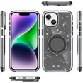 thumbnail image 6 of For Google Pixel 9 Pro Case, Slim Bling Glitter Sparkly Shimmer Hybrid with Magnetic Ring and 360° Rotational Stand [Compatible with Magsafe] Phone Cover (Black), 6 of 11