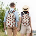 thumbnail image 6 of Balery Strawberry Vintage Canvas Backpack for Men and Women - Large Capacity, Durable Travel Laptop Bag for School, Work, Hiking, and Outdoor Activities, 6 of 7