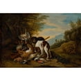 thumbnail image 3 of Adriaen de Gryef 24x18 Black Modern Framed Museum Art Print Titled - Hunting Still Life in a Landscape (1700-1715), 3 of 5