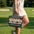 thumbnail image 4 of COEQINE Golf Cart Seat Cover with Carry Handle for Storage, Fits for EZGO Yamaha Club Car (51.2x30.3 Inches), with Quilted Padding & 4 Storage Pockets, Easy Wash, Leopard Print Ethnic Tribal, 4 of 8