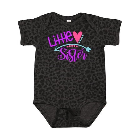 

Inktastic Little Sister Heart and Arrow Gift Baby Girl Bodysuit