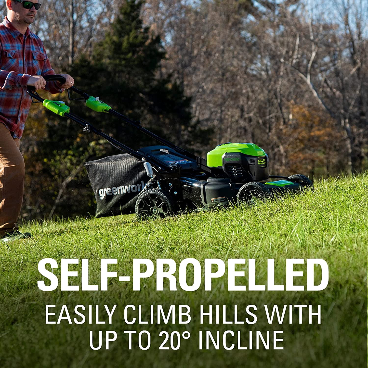 Greenworks 40V 21" Brushless Cordless (Self-Propelled) Lawn Mower, 5.0Ah Battery and Charger Included