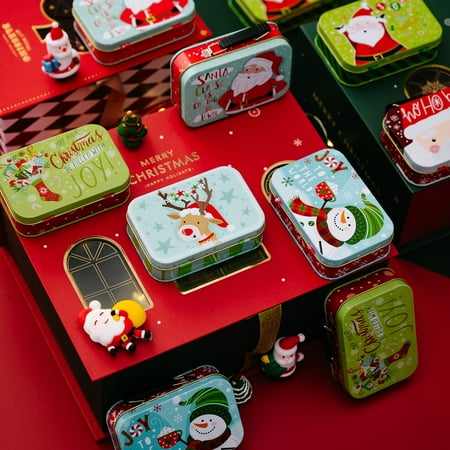 

Hadanceo Tinplate Case Tinplate Case Cartoon Pattern Leak-proof Decoration Briefcase Shape Cartoon Old Man Snowman Elk Tin Box for Christmas