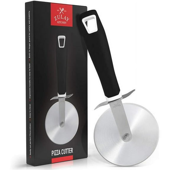 Zulay Kitchen Pizza Cutter Wheel Comfortable Grip Super Sharp Stainless Steel Pizza Wheel