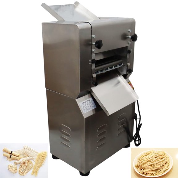 Vertical Noodle Pressing Electric Dough Roller Sheet Maker Machine Two Cutter Heads Dumplings Noodles Commercial 2.2KW