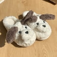 thumbnail image 4 of NEW Cute Long Ear Dog Slippers Women Fluffy Furry Slippers Platform Thick Sole Shoes Winter Kawaii Memory Foam Home Slides (dog shoes,size36-37 fit 35-36), 4 of 8