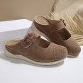 thumbnail image 5 of Domuza Women's Flower Embellished Clog Mules, Breathable Cutout Wedge Casual Slip On Shoes, Lightweight Comfort Footwear for Daily and Outdoor Use Brown 9（EU-42）, 5 of 6