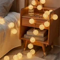 thumbnail image 3 of Cotton Garland Balls Lights String Christmas Easter Outdoor Hanging Party Baby Kids Room Bed Fairy Lights Decorations, 3 of 9