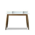 thumbnail image 3 of Phoenix Mid-Century Modern Rectangular Solid Wood Desk in White, 3 of 6