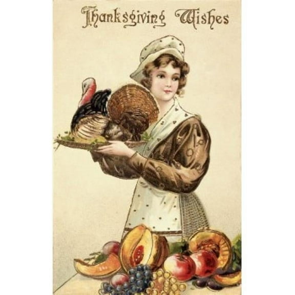 Thanksgiving Wishes Nostalgia Cards Poster Print