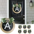 thumbnail image 2 of Xinwanna Front Door Wreath A-Z 26 Letters Round Sign with Bow Fake Flower Decoration Rural Style Last Name Letter Wood Hanging Sign Farmhouse Decor (Type M), 2 of 13