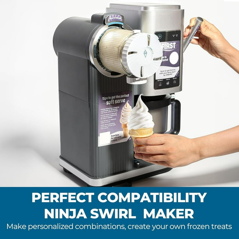 TAVENE 4 Pack Swirl Ice Creami Makers Pints & Lids for Ninja NC700