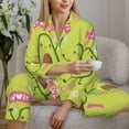 thumbnail image 6 of Daiia Avocado Work Out for Women's Long-Sleeved Pajama Set – Soft & Comfortable Sleepwear Button-Up Pajamas Cozy Lounge Wear-XX-Large, 6 of 7
