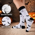 thumbnail image 6 of COOPLUS Halloween Socks for Women Pumpkins Ghosts Print Funny Crew Socks 5 Pairs, 6 of 9