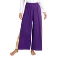 thumbnail image 5 of Doomiva Women Lyrical Dance Outfit Sleeveless Asymmetrical Hem Dress with Elastic Belt Trousers Purple S, 5 of 7