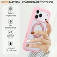 thumbnail image 3 of For iPhone 15 Plus Case Compatible with MagSafe, Rugged PC+TPU Back Cover with Magnetic 360° Kickstand Ring Holder, Anti-Scratch, Shock-Absorbent, Non-Slip Grip, Anti-Fingerprint,Pink, 3 of 9