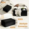 thumbnail image 6 of Large Oversized Corduroy Ottoman Footrest for Sofa Large Rectangle Floor Bench Extra Seating Coffee Table for Living Room, No Assembly (Black), 6 of 8