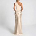thumbnail image 7 of EliteGoogv Womens One Shoulder Dresses Asymmetrical Ruched Satin Maxi Dresses For Women Slim Fitted Formal Dresses Cocktail Party Evening Gowns Beige, 7 of 7