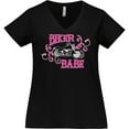 thumbnail image 3 of Inktastic Biker Babe Women's Plus Size V-Neck T-Shirt, 3 of 5