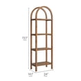 thumbnail image 3 of Vexley 72 Inch Tall Narrow Arched Bookshelf in Walnut, 3 of 9