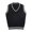 Noir, variante sur TOPTIE Chandail Sans Manches d'Uniforme pour Garçon avec Rayures, Col en V, Tricoté, Chandail-Over - Noir - 6
