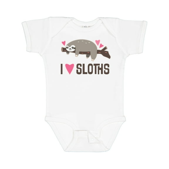 Inktastic I Love Sloths Girls Baby Bodysuit