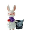 thumbnail image 3 of Fancyes Easter Bunny Figurine Easter Decoration Flower Pot Art Crafts Cute Decorative Statue Desktop Ornament for Living Room Cabinet, 3 of 8