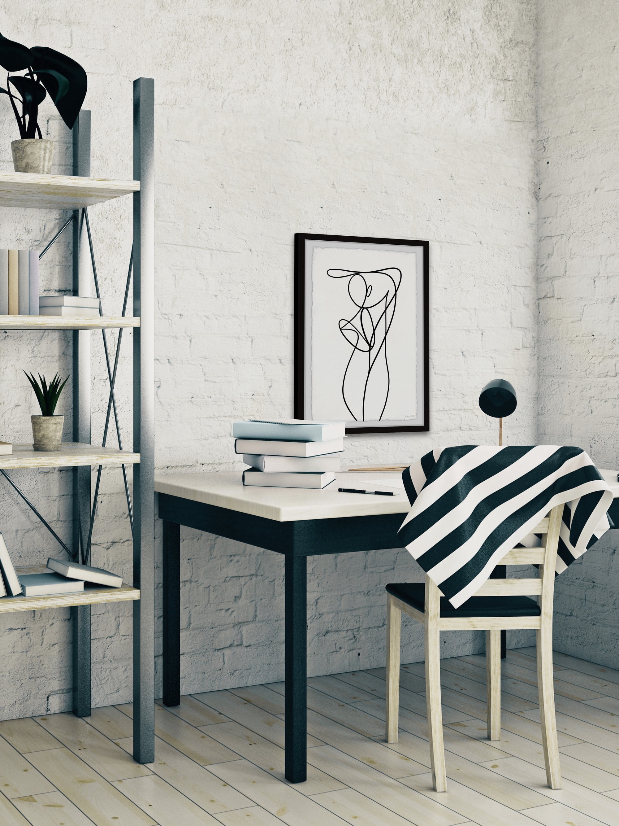 Marmont Hill Body Outline Framed Wall Art, 24" x 36"