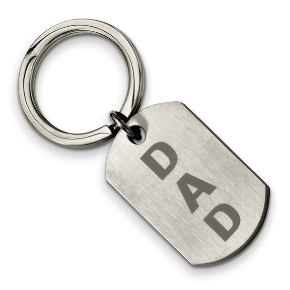 Stainless Steel Brushed Dad Key Ring