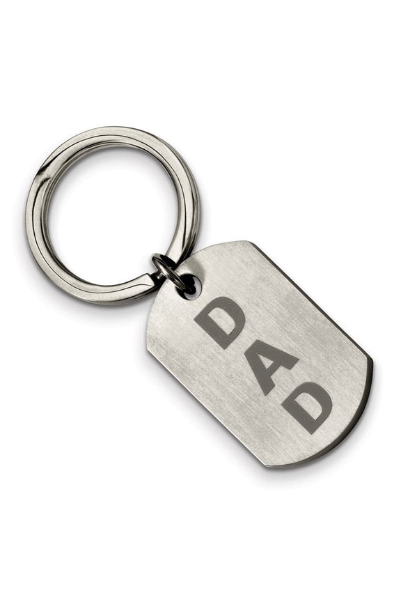 Stainless Steel Brushed Dad Key Ring