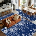 thumbnail image 5 of 3x5 Area Rugs, Navy Blue Coastal Non-Skid Rubber Backing Large Rectangle Rugs - Living Room Bedroom Home Office, Starfish Coral Ocean Conch Sea Nautical Indoor Floor Mat Carpets Washable Rug, 5 of 9