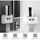 thumbnail image 5 of Elementos esenciales innovadores para el baño, dispensador automático de pasta de dientes con soporte para cepillos de dientes montado en la pared, diseño multifuncional para uso familiar (gris), 5 of 5