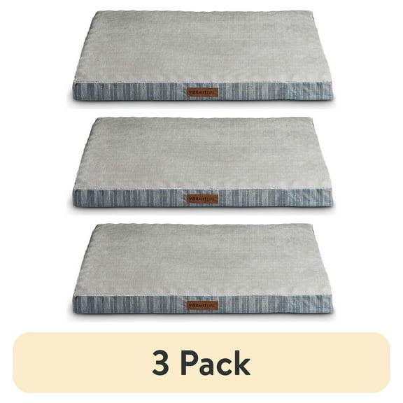 (3 pack) Vibrant Life Large Orthopedic Foam Mat Dog Bed, Grey 35" x 25"
