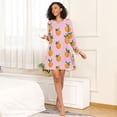 thumbnail image 4 of FORMRS Womens Long Sleeve Nightgowns Crew Neck Sleep Shirt Soft Pajamas Sizes S-3XL, Cartoon Oranges, 4 of 8