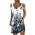 thumbnail image 2 of SMihono Robe d'Été Grande Taille pour Femmes 2023 Mode Robe d'Été pour Femmes Aguichant Décontractée à Manches Courtes Imprimée Sans Bretelles à Bretelles, 2 of 5