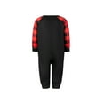 thumbnail image 5 of Elippeo Christmas Family Pajamas Matching Set Letter Santa Hat Print Long Sleeve Tops and Plaid Pants Sleepwear, 5 of 10