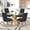 42" Table with 4 Black Chairs, variant on Sumdeal Modern Elegance Glass Dining Table Room Set: Tempered Glass Table with 4 Luxurious Chenille Dining Chairs