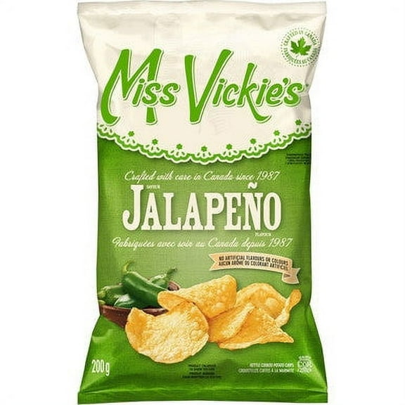 Miss Vickie's Kettle Cooked Jalapeno Potato Chips 200g/7.1 oz. Bag