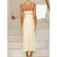 thumbnail image 5 of Women's Satin Asymmetrical Midi Dress 100% Polyester Elegant Eveningwear for Special Occasions and Chic Parties, 5 of 27