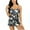 Black, variant on WREESH Womens Two Piece Swimsuit Swim Dress Tankini Swimsuits Fashion Multicolor Flower Leaf Print Back Cutout Swimming Trunks Sling Split Swimsuit Beach Bathing Suit Black